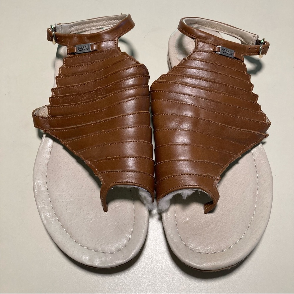Emu fuzzy Sandals leather 8
